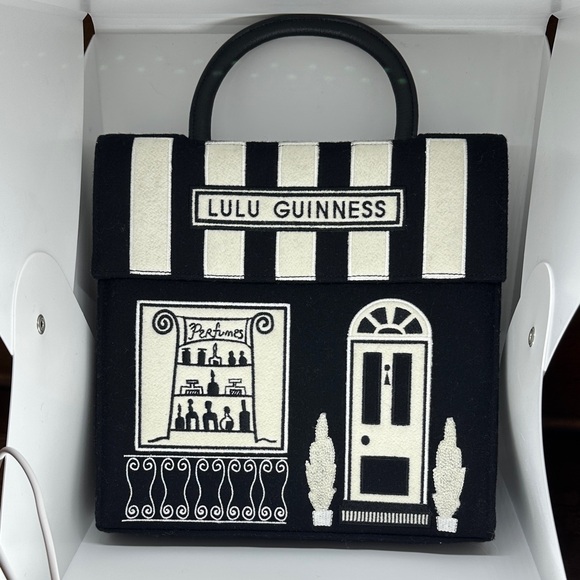 Lulu Guinness Handbags - Lulu Guinness Monochrome Boutique Wool Handbag